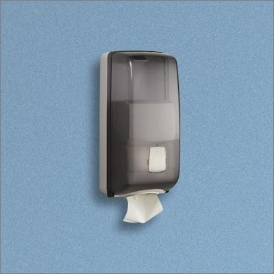 Toilettenpapier-Einzelblatt-Spender für 450 Blatt | transparent | ABS-Kunststoff weiß/grau