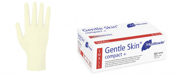 Gentle Skin® compact Einweghandschuhe Latex, puderfrei | 100 Stück | AQL 1,5 | natur