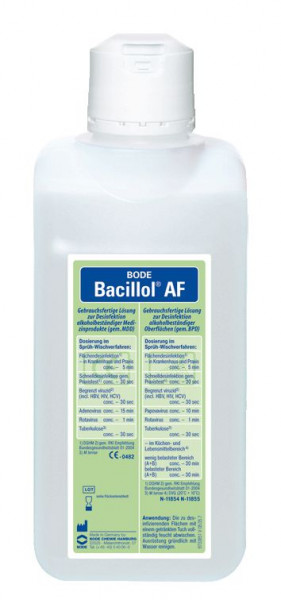 500 ml Bacillol® AF, aldehydfreie, alkoholische Schnelldesinfektion für Flächen, gebrauchsfertig
