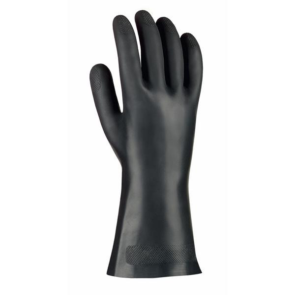 1 Paar Chemikalienschutzhandschuhe aus Neopren, schwarz, ca. 30 cm lang | Größen: 8 - 10