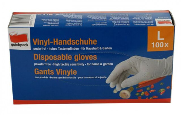 Quickpack Vinyl-Handschuhe | weiß | extra dünn | 100 Stück/Box