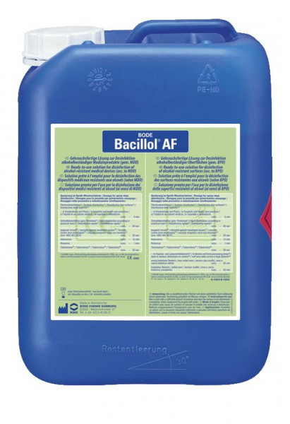Bacillol® AF, aldehydfreie, alkoholische Schnelldesinfektion für Flächen | 5 Liter