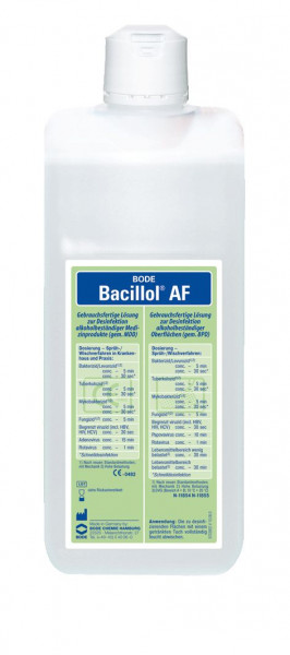 1 Liter Vorteilsgröße Bacillol® AF, aldehydfreie, alkoholische Schnelldesinfektion für Flächen