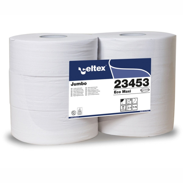 6 Rollen Toilettenpapier JUMBOROLLE 1-lagig á 525 m, perforiert, 6 Rollen/Sack