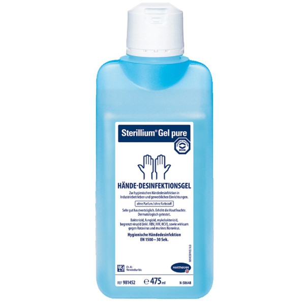 Sterillium® Gel pure | alkoholisches Gel zur hygienischen Händedesinfektion | 475 ml