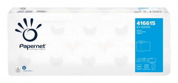 40 Rollen Toilettenpapier 2-lagig, VORTEILSGRÖSSE, weiß | 40 Rollen/Sack