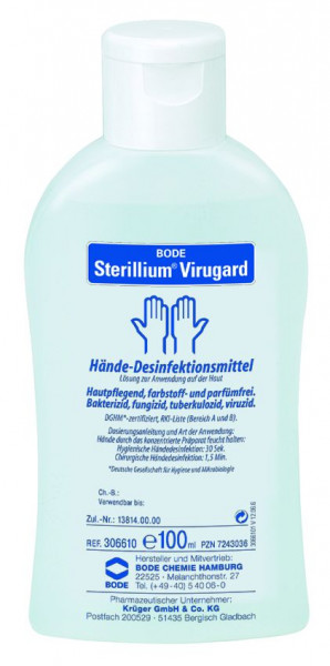 Sterillium® Virugard | viruzide Händedesinfektion | farbstoff- und parfümfrei | 100 ml