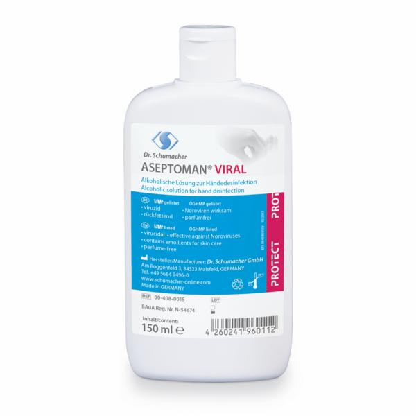 150 ml ASEPTOMAN® VIRAL | viruzide Händedesinfektion, RKI-gelistet, farbstoff- und parfümfrei