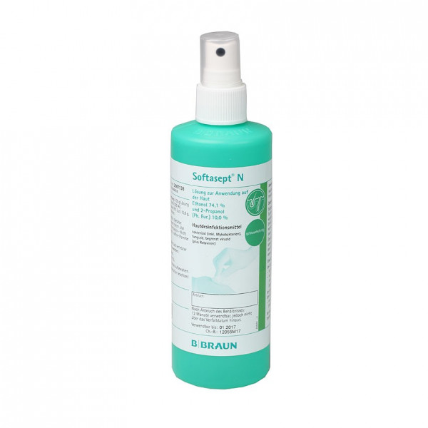 Softasept® N farblos Hautdesinfektionsmittel | 250 ml | Sprühflasche, DGHM-/VAH-gelistet