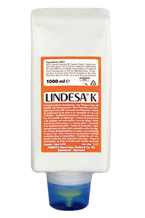 1 Liter Faltflasche Lindesa® K (Typ O/W) | Hautschutz mit Kamille und Bienenwachs für den Hautschutz