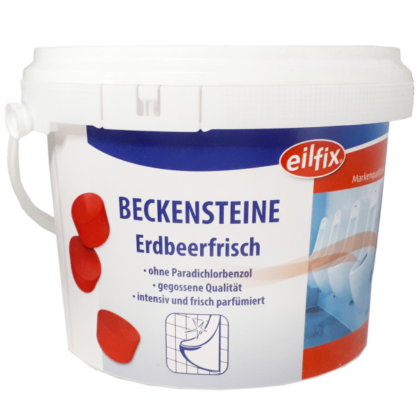 1 kg Eilfix Beckensteine Erdbeerduft | reinigt und parfümiert das Pissoir/Urinal