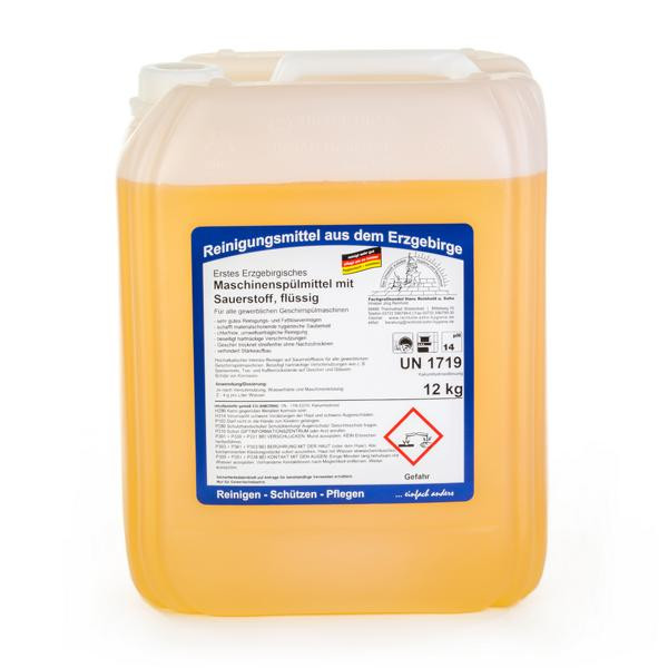 12 kg Erstes Erzgebirgisches Maschinenspülmittel mit Sauerstoff, flüssig, hochalkalisch
