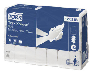 1 Karton "Tork Xpress® Multifold Advanced" Papierhandtücher 2-lagig, 2856 Blatt/Karton, 21,2x34,0cm